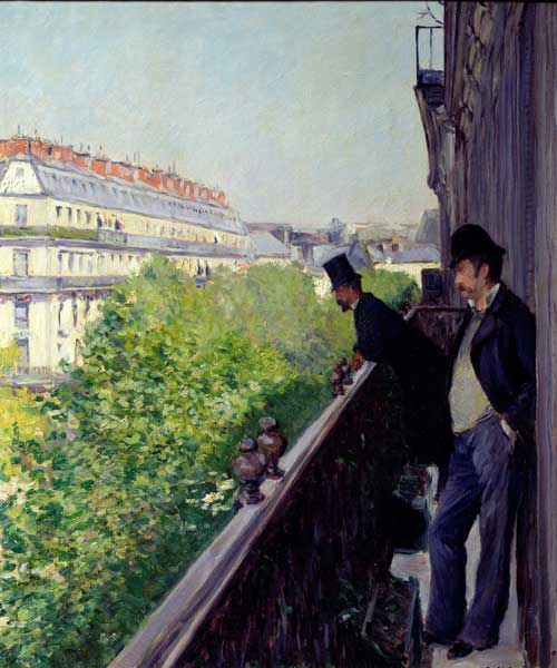 Balcon [Un balcon, boulevard Haussmann], vers 1880. Huile sur toile, 69 x 62 cm. Collection particulière. © Photo Josse / Bridgeman Images