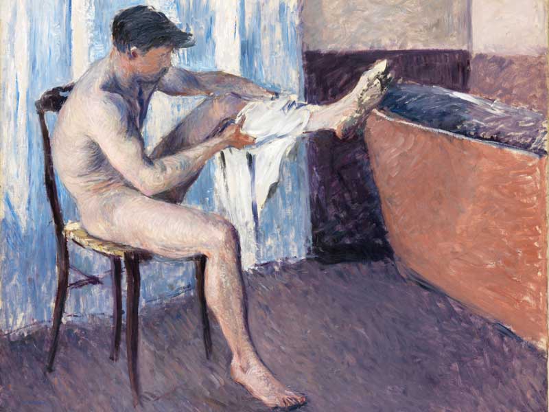 Homme s’essuyant la jambe, vers 1884. Huile sur toile. 100 x 125 cm. Collection particulière Lea Gryze c/o Reprofotografen