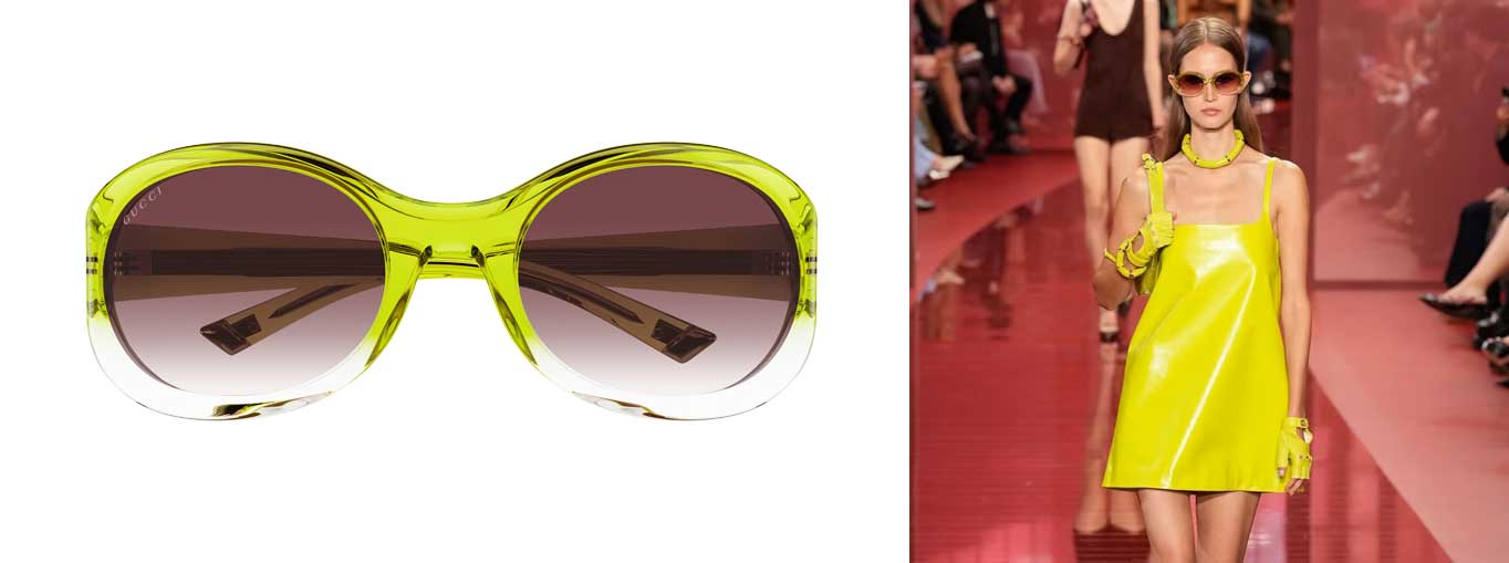Lunettes Gucci by Kering Eyewear. // En photo : le défilé Gucci printemps-été 2025.