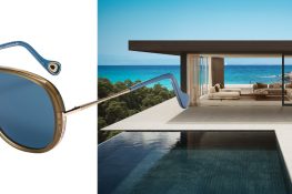 Lunettes Maison Sarah Lavoine by Roussilhe // En photo : l'ambiance Insula Sofa by Patricia Urquiola, Kettal. Canapé modulaire et mobilier indoor-outdoor (kettal.com)