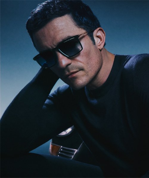 Orlando Bloom en lunettes solaires Porsche Design by De Rigo.