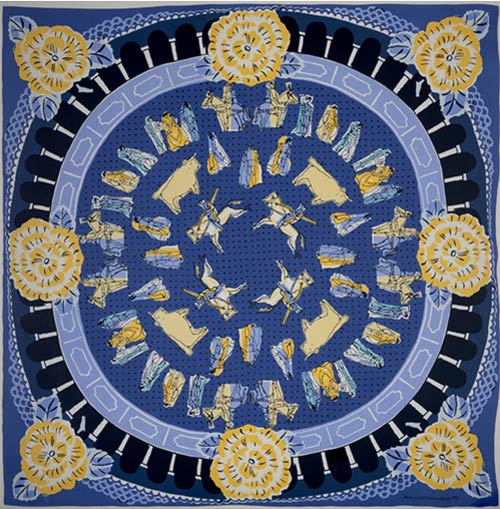 Raoul Dufy, La Corrida. Carré, twill de soie