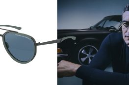 Orlando Bloom porte les lunettes Carbon Fiber Series, fabriquées avec le même matériau de haute technologie que celui utilisé dans les sports automobiles.