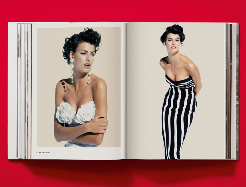 La top-modèle Linda Evangelista en Valentino. ©DR