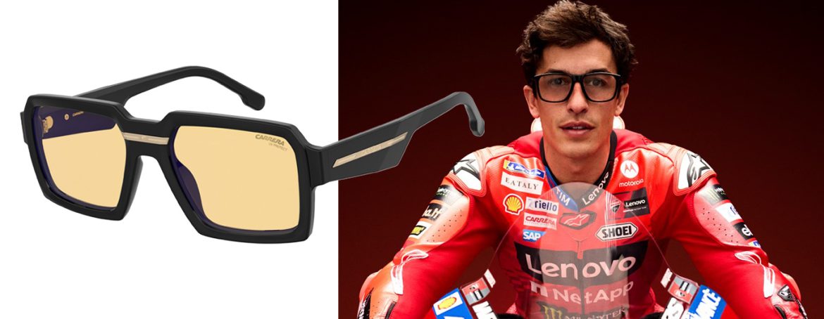 Lunettes Carrera by Safilo // Marc Márquez, pilote espagnol de MotoGP plusieurs fois champion du monde, porte les lunettes Carrera x Ducati