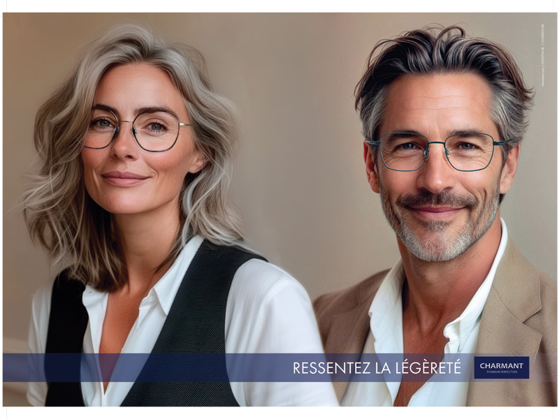 En photo ci-dessus, la collection optiques Charmant.