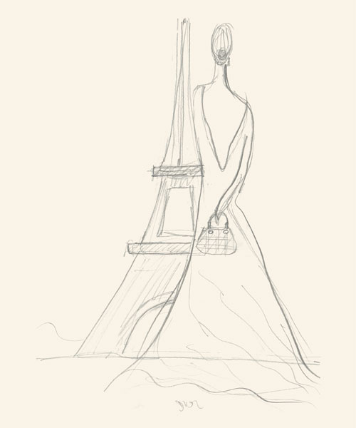 Dessin préparatoire, 2024, pour la collection haute joaillerie Dior Milly Dentelle, 2025 © DR