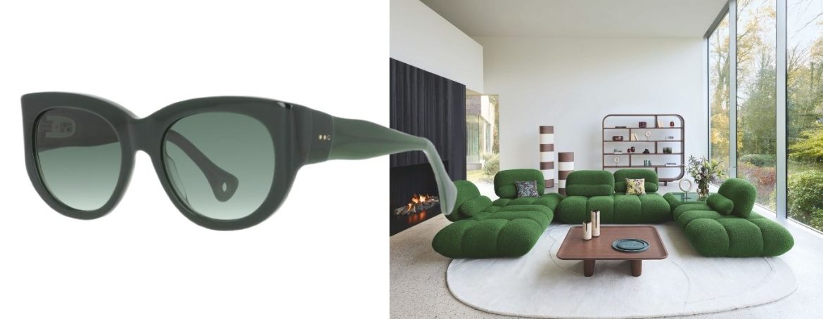 Lunettes Nathalie Blanc by Seaport ODLM // En photo : Ambiance Roche Bobois